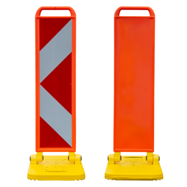 Sygnalizator składany, żółto-pomarańczowy, ze strzałką w lewo, jednostronny, RA2