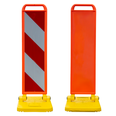 Sygnalizator składany, żółto-pomarańczowy, ze strzałką w prawo, jednostronny, RA2