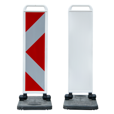 Składana tablica ostrzegawcza czarno-biała | lewostronna, jednostronna strzałka RA2