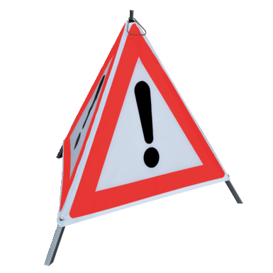 Składany znak drogowy (trójkąt) 90N, VZ 101