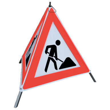 Składany znak drogowy (trójkąt) 70R,VZ123