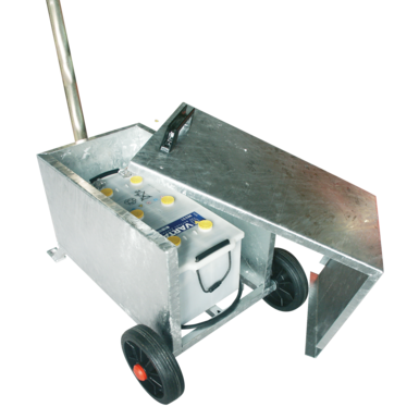 Wózek bateryjny metalowy do poziomych sygnalizatorów świetlnych