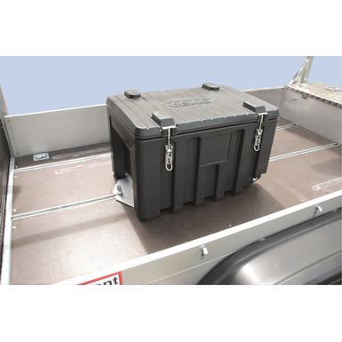 Skrzynka transportowa do systemu mocowania ładunku (szyna mocująca)